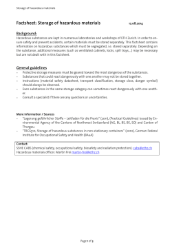 Hazardous materials: Storage of hazardous materials