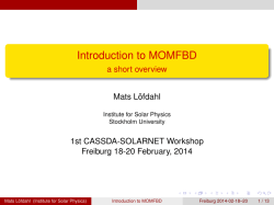 Introduction to MOMFBD
