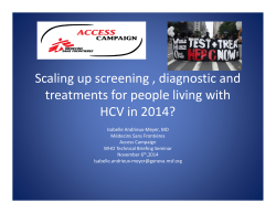 Scaling up screening , diagnostic and treatments for people living