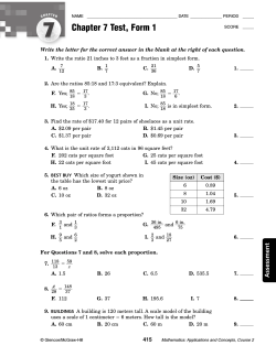 Chapter 7 Test, Form 1