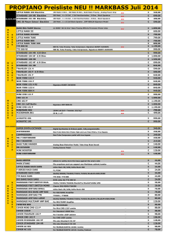 Mark Bass Bassequipment Verkaufspreisliste PDF