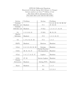 MTH 322–Differential Equations Homework Problems Spring 2013