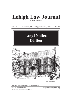 Legal Notice Edition - Bar Association of Lehigh County