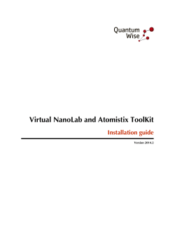 Virtual NanoLab and Atomistix ToolKit Installation