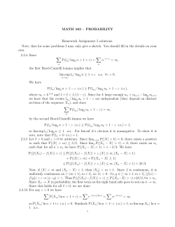 MATH 503 - PROBABILITY Homework Assignment 5 solutions. Note