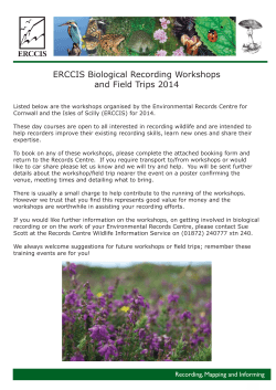 2014 Biological Recording Workshop Programme