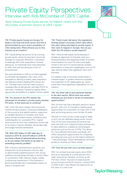 Interview with Rob McCombie of CBPE Capital