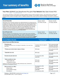 Your Plan: BCBSHP Core DirectAccess Plus gwnb Your Network