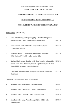 IN THE HIGH COURT OF SOUTH AFRICA