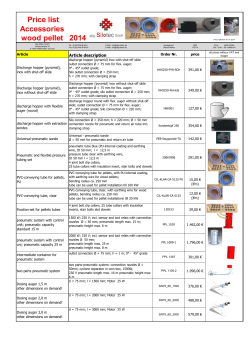 Price list Accessories wood pellet 2014