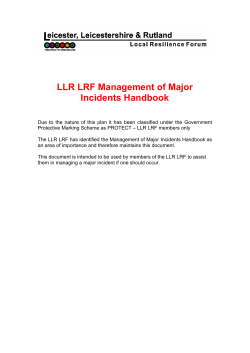 LLR LRF Management of Major Incidents Handbook