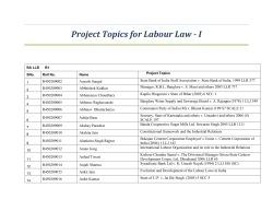 Project Topics for Labour Law - I