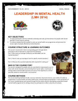 LEADERSHIP IN MENTAL HEALTH (LMH 2014)