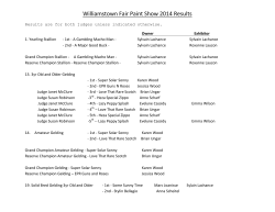Williamstown Fair Paint Show 2014 Results