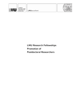 LMU Research Fellowships - Ludwig Maximilians University Munich