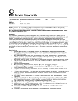 MCC Service Opportunity - Mennonite Central Committee