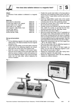 How does beta radiation behave in a magnetic field? RE 2.5