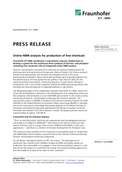 Download press release [ PDF 0.12 MB ] - Fraunhofer ICT-IMM