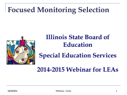 LEA Focused Monitoring Selection 2014