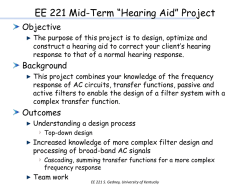 In Class Notes for Project Assignment