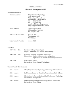 Current CV (updated 2014) - the Department of Psychology