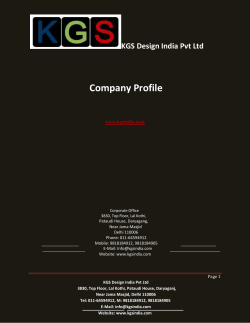 Company Profile - KGS Design India Pvt. Ltd.
