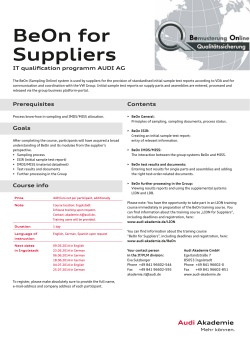BeOn for Suppliers - AUDI AKADEMIE GmbH