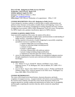 Graham - Fall 2014 - George Bush School of Government and