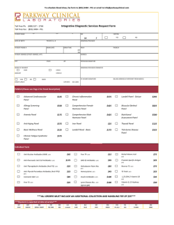 Integrative Diagnostic Services Request Form