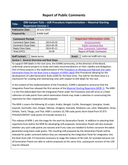 IDN Variant TLDs &ndash; LGR Procedure Implementation