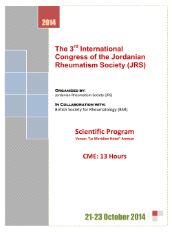 International Congress of the Jordanian Rheumatism Society (JRS)