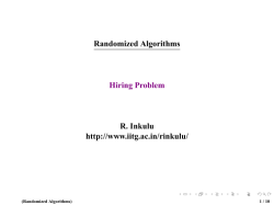 Randomized Algorithms Hiring Problem R. Inkulu http://www.iitg.ac