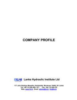 COMPANY PROFILE Lanka Hydraulic Institute Ltd