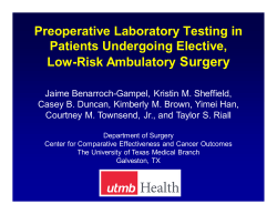 Preoperative Laboratory Testing in Patients Undergoing Elective