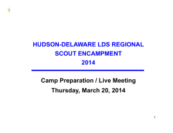 HUDSON-DELAWARE LDS REGIONAL SCOUT