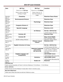 2014 AP exam Schedule