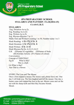 jps preparatory school syllabus and pattern fa-ii(2014-15) class-lkg