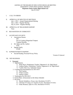 July 29, 2014 Agenda - Edgemont School District