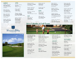 2014 Calendar of Golf Events - Dominion Valley Country Club