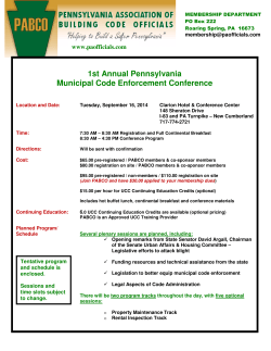 1st Annual Pennsylvania Municipal Code Enforcement