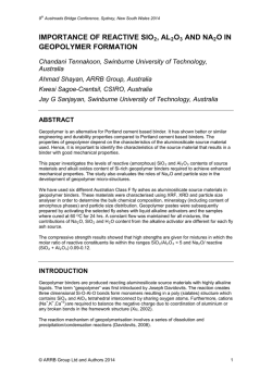 Importance of reactive SiO2, AI2O3 and Na2O in