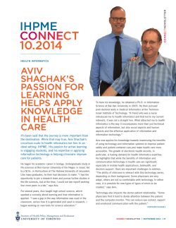 October 2014 - Institute of Health Policy, Management and Evaluation