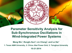 Parameter Sensitivity Analysis for Sub-Synchronous