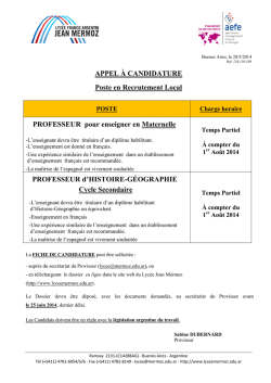 Dossier de candidature Juvisy cursus int&eacute;gral en