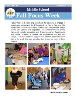 an overview of the Middle School Focus Week