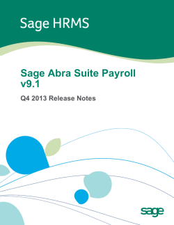 SageAbraSuitePayrollv9.1ReleaseNotes_Q42013