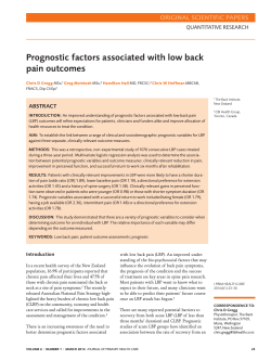 Prognostic factors associated with low back pain outcomes