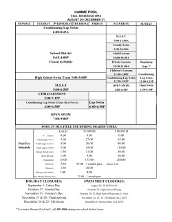 HAMME POOL Conditioning Lap Swim 6:00