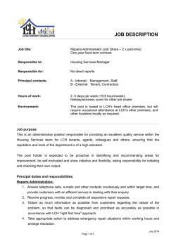 JOB DESCRIPTION - Luton Community Housing