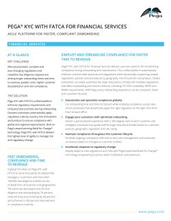 PEGA® KYC WITH FATCA FOR FINANCIAL SERVICES